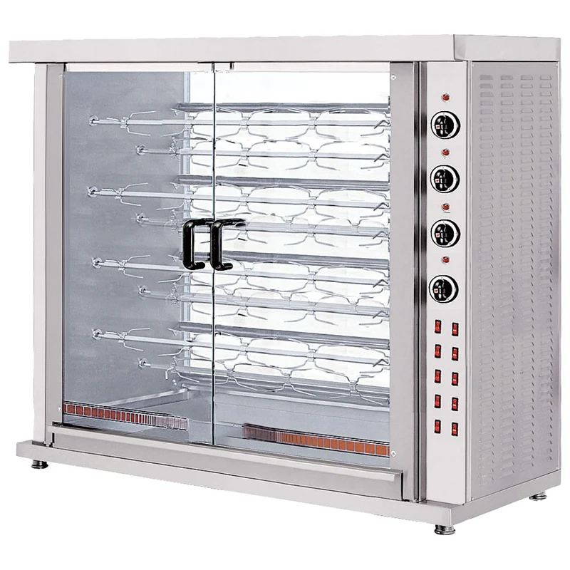 Mastro Elektro-Hähnchengrill mit Beleuchtung, 9 Spieße für 36-45 Hähnchen