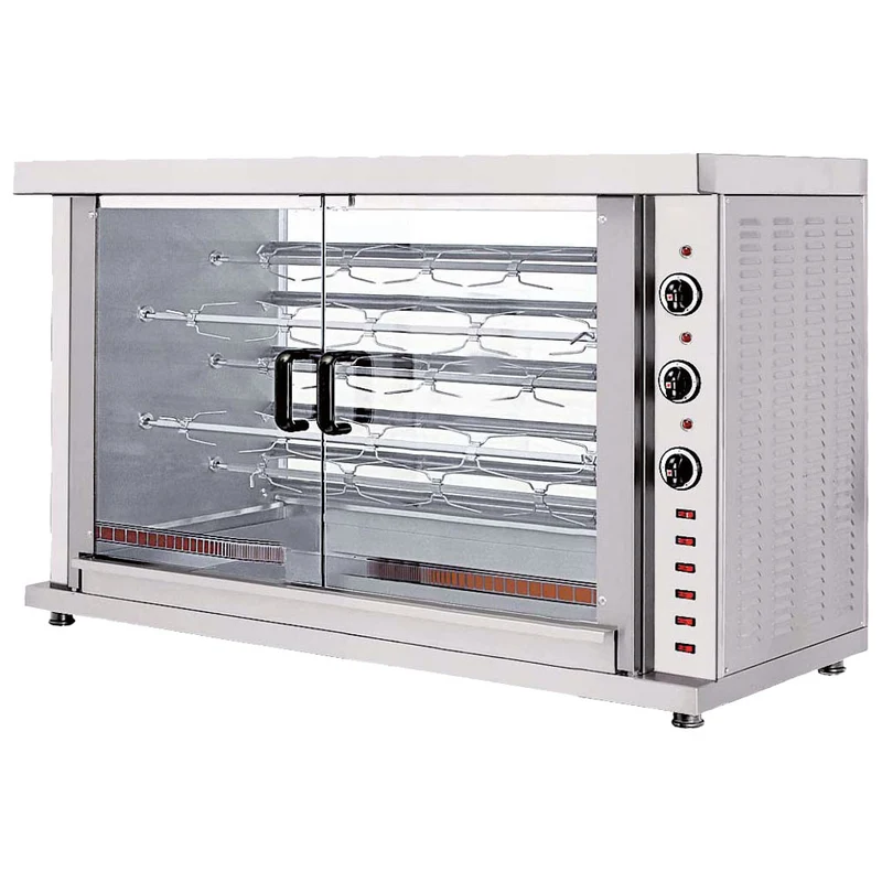 Mastro Elektro-Hähnchengrill mit Beleuchtung, 5 Spieße für 20-25 Hähnchen