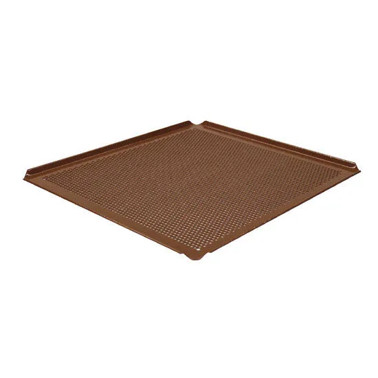 Virtus Backblech aus Aluminium, 435x340 mm - 4 Seiten 45°, Silikon, gelocht