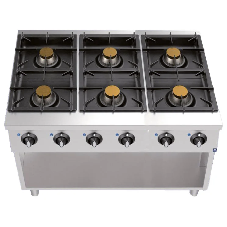 Mastro Gaskochfeld auf offenem Unterbau mit 6 Brenner (39,0 kW)