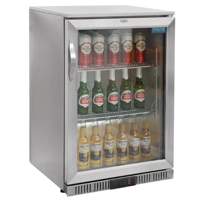Polar Serie G Edelstahl Barkühlschrank mit Klapptür 138L
