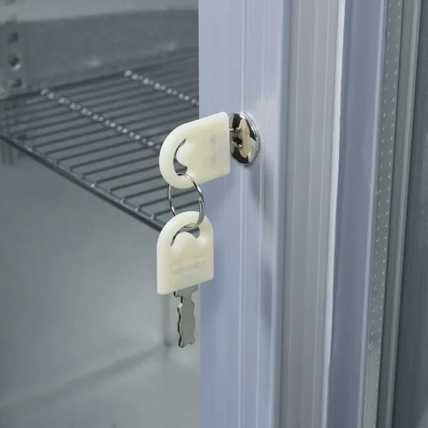 Gastro-Cool UC200 Barkühlschrank 208 Liter Schiebetüren silber, LED, unterbaufähig