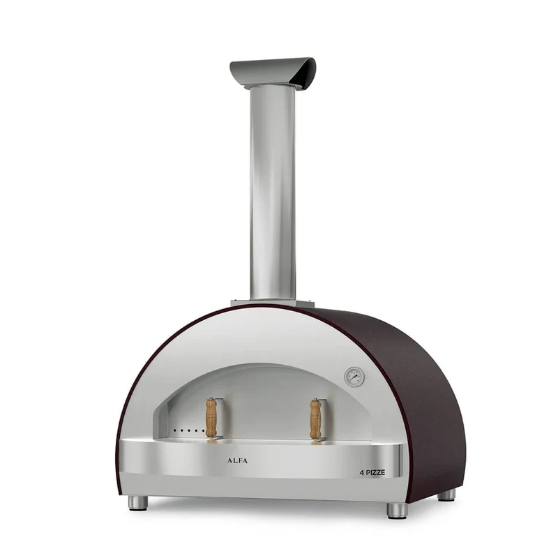 Alfa Forni Classico 4 Pizze, Holz, Kupfer