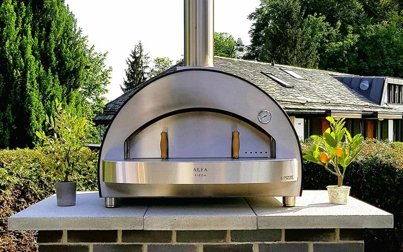 Alfa Forni Classico 4 Pizze, Holz, Kupfer