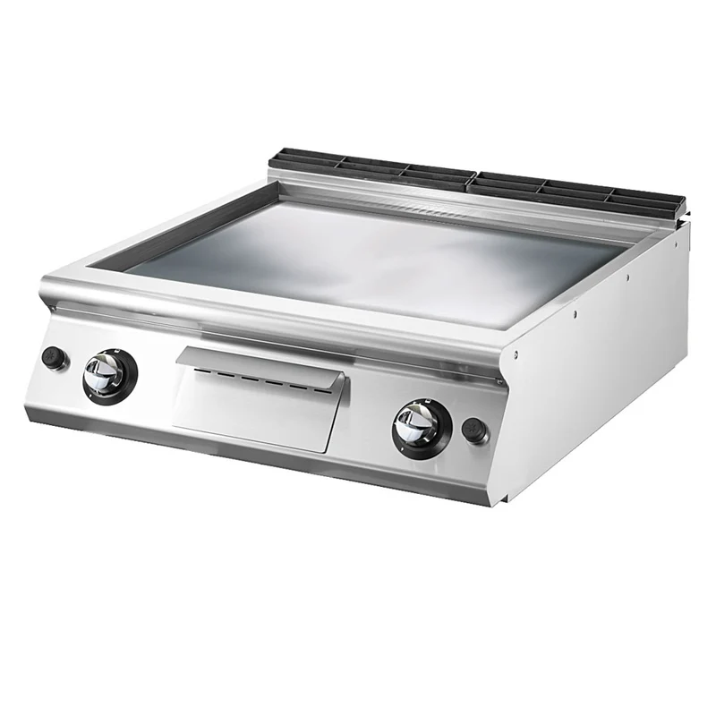 Virtus Gas-Grillplatte, Tischmodell, glatte verchromte Platte