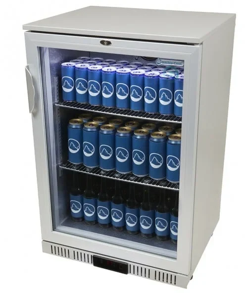 Gastro-Cool Barkühlschrank 128 Liter silber, LED, unterbaufähig