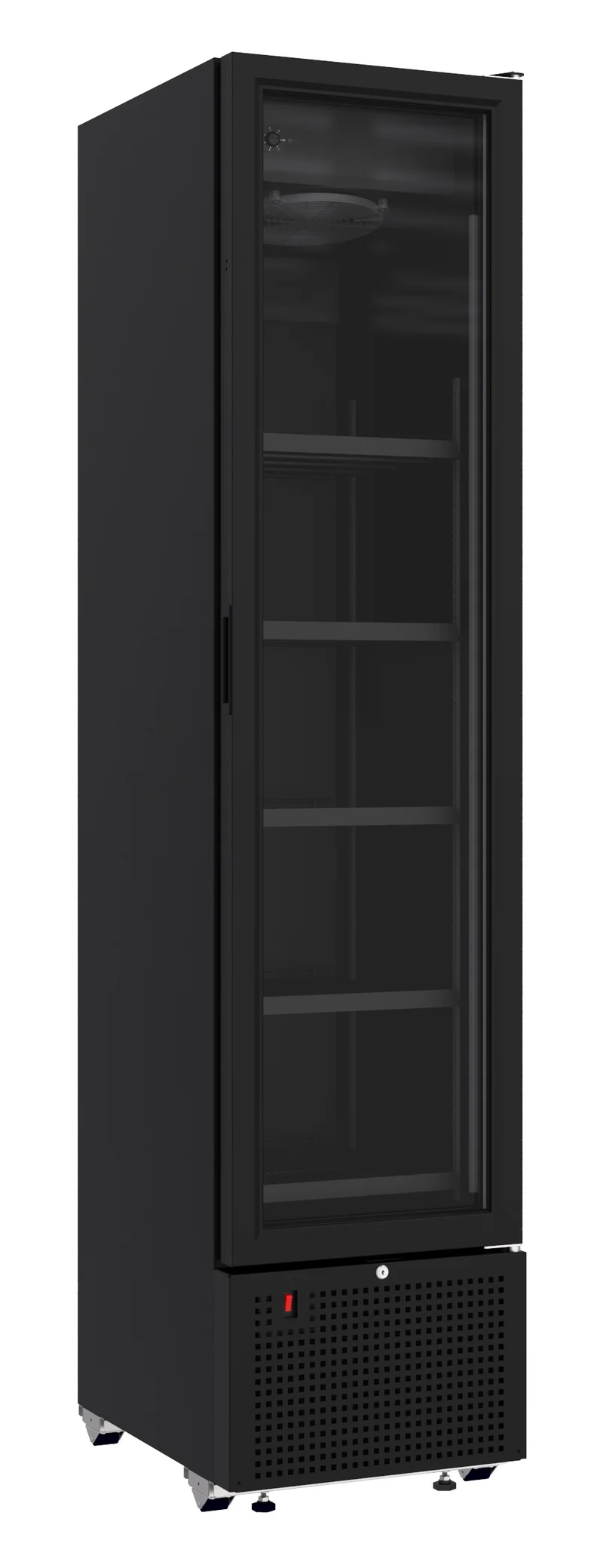 Combisteel Kühlschrank 1 Glastür Schwarz 348L *transport auf Anfrage*