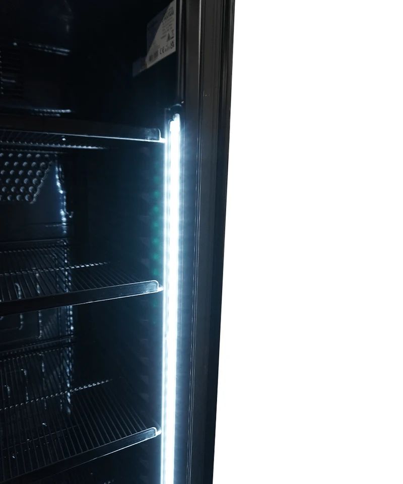 Combisteel Kühlschrank 1 Glastür 382L Schwarz Keine Canopy