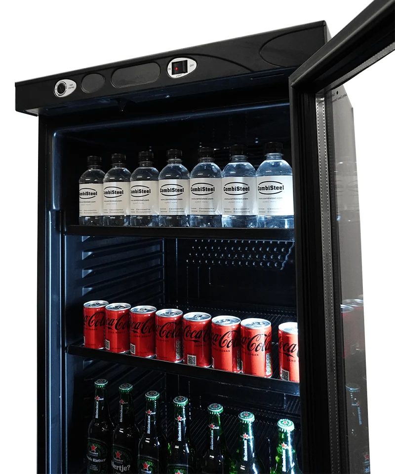 Combisteel Kühlschrank 1 Glastür 382L Schwarz Keine Canopy