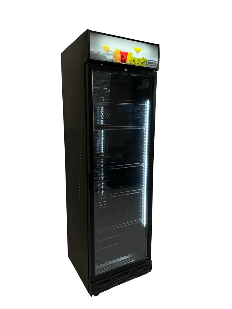 Combisteel Kühlschrank 1 Glastür Schwarz, 595 x 620 x 2000 mm