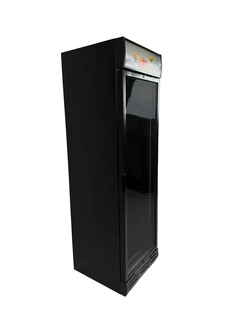 Combisteel Kühlschrank 1 Glastür Schwarz, 595 x 620 x 2000 mm