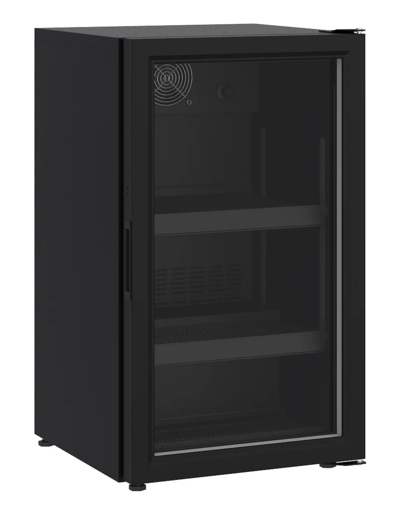 Combisteel Kühlschrank Tischmodel Glastür 136L Schwarz