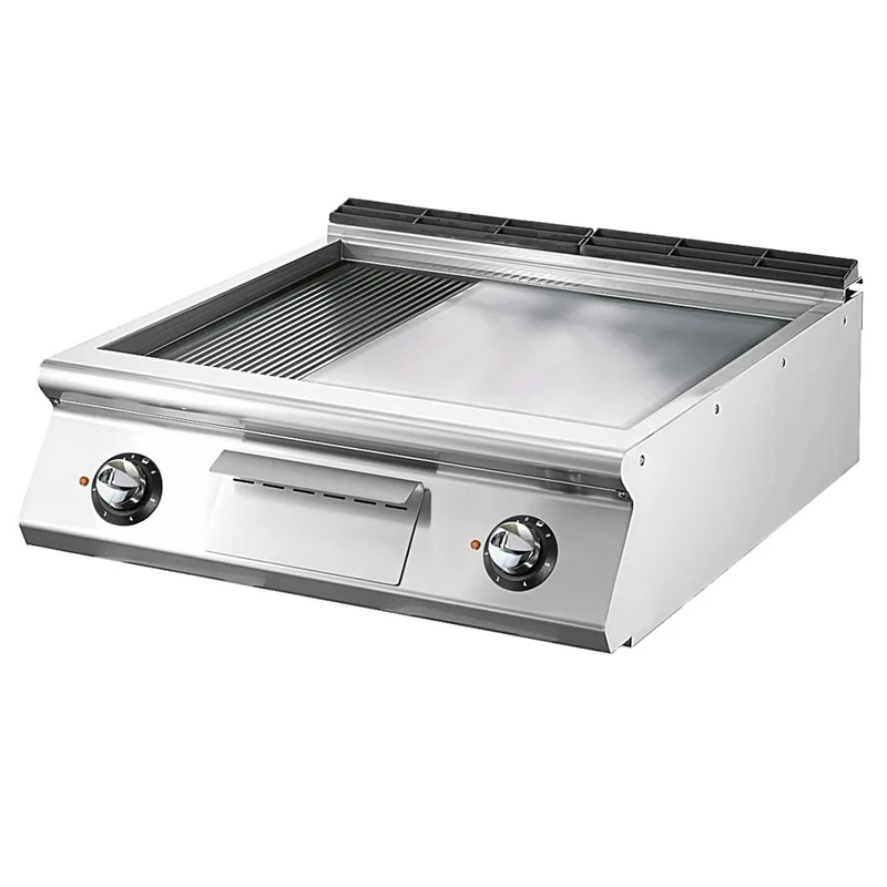 Virtus Elektro-Grillplatte, Tischmodell, 1/3 gerillt und 2/3 glatt