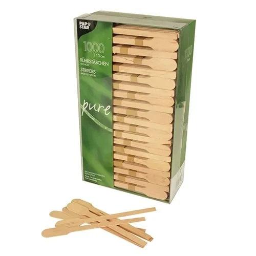 Papstar 1000 Rührstäbchen, Holz pure 13 cm