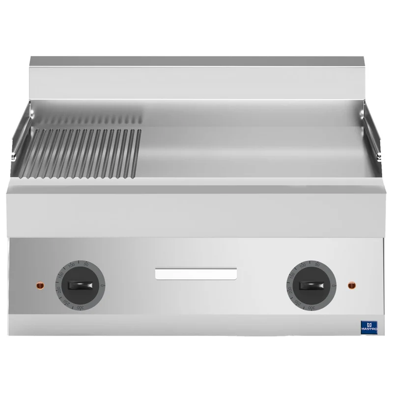 Mastro Elektro-Grillplatte, Tischmodell, 1/3 gerillt und 2/3 glatt
