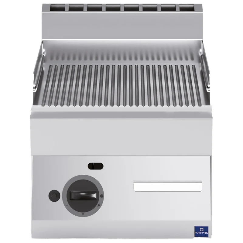 Mastro Gas-Grillplatte, Tischmodell, verchromt gerillt