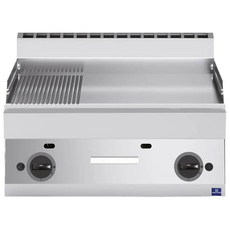 Mastro Gas-Grillplatte, Tischmodell, 1/3 gerillt und 2/3 glatt