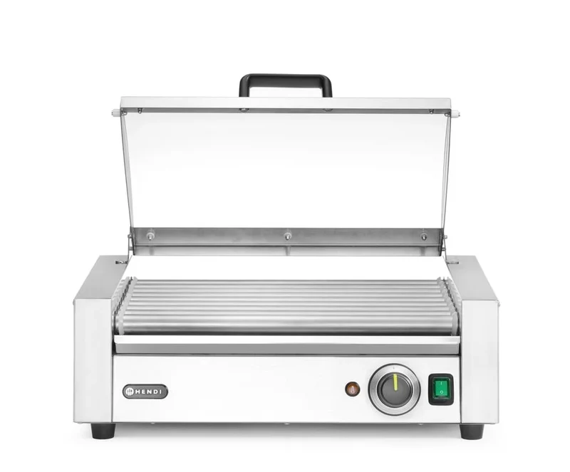 Rollengrill, 1-Zone mit Energiesparabdeckung, HENDI, 9 Rollen, 230V/790W, 566x450x(H)259mm
