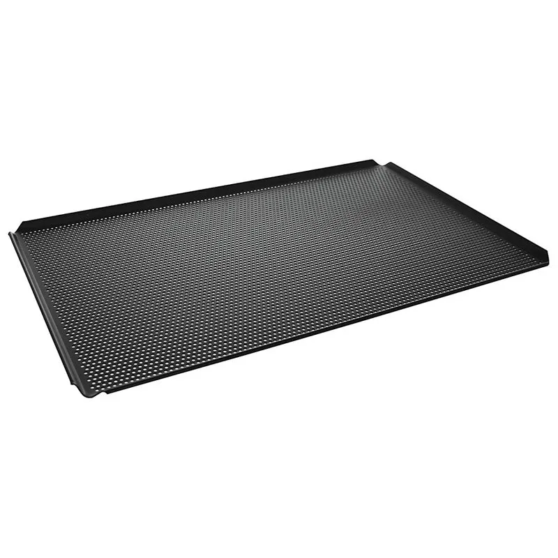 Virtus Backblech aus Aluminium, 600x400 mm - 4 Seiten 45°, doppelte thermoplastische Antihaftbeschichtung, gelocht