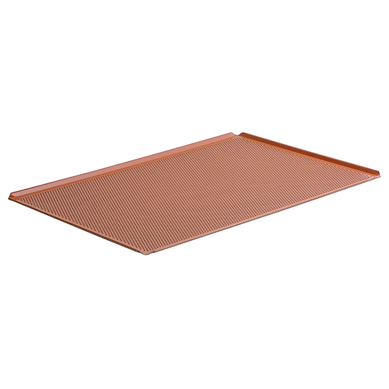Virtus Backblech aus Aluminium, GN 1/1 - 4 Seiten 45°, Silikon, gelocht