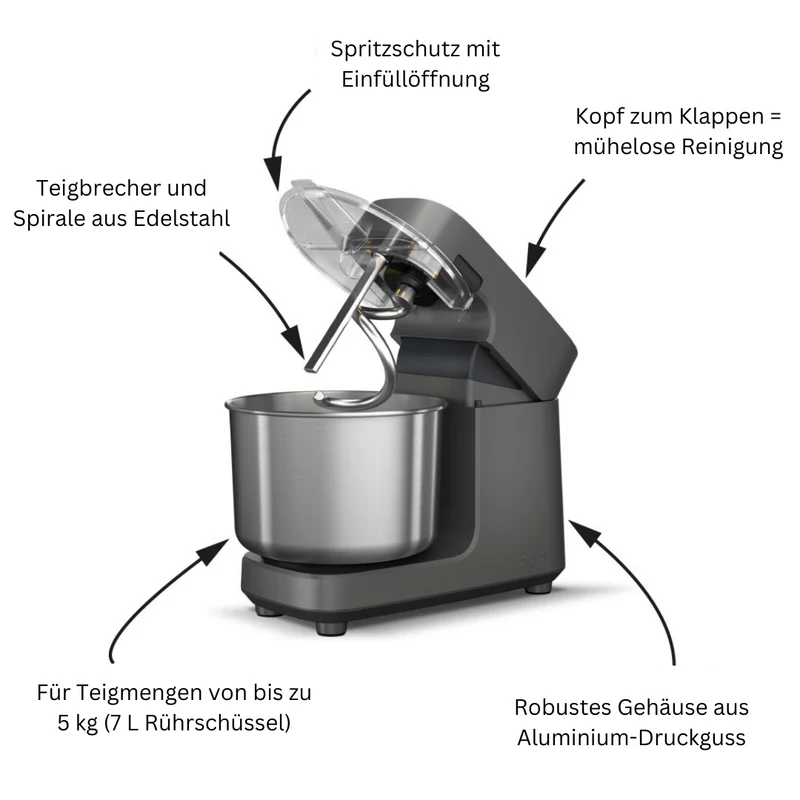 Ooni Halo Pro Spiral-Knetmaschine & Küchenmaschine Polar Weiß