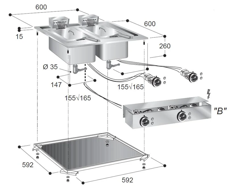 Combisteel Elektrofriteusen 2 x 10 L (7266.0080)