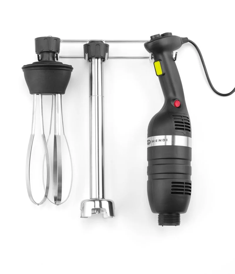 HENDI Set: Stabmixer 350 mit variabler Geschwindigkeit + Schneebesen + Halterung zur Wandmontage