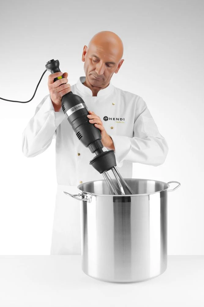 HENDI Set: Stabmixer 350 mit variabler Geschwindigkeit + Schneebesen + Halterung zur Wandmontage