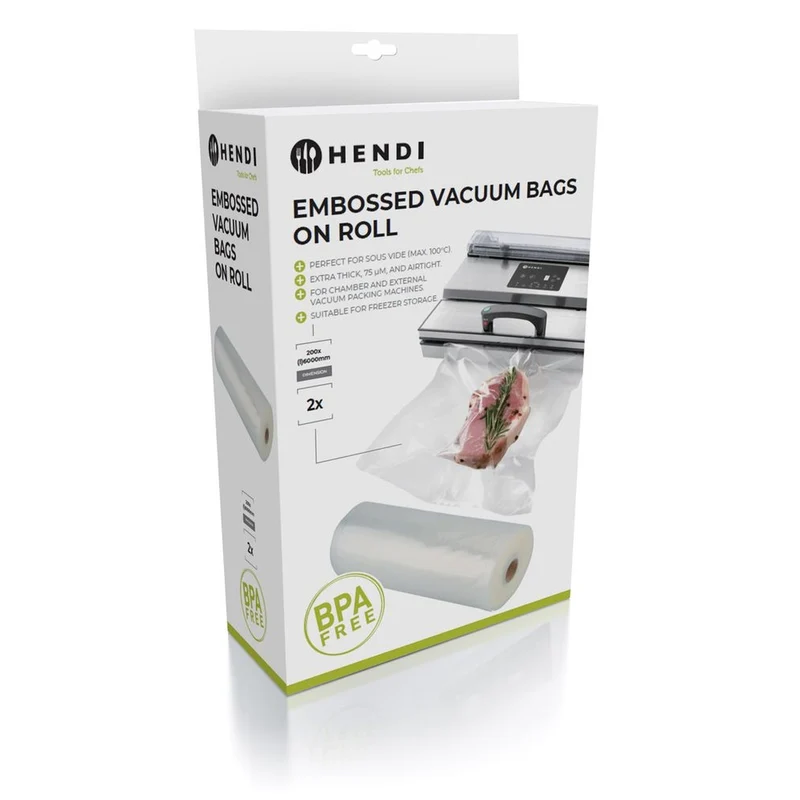 HENDI Vakuum-Kochbeutel Rolle, geprägt - 2 Stk.