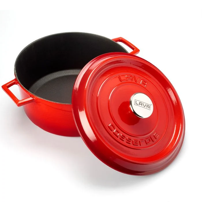 Combisteel Lava Gusseisen Casserole Ø24 Rot
