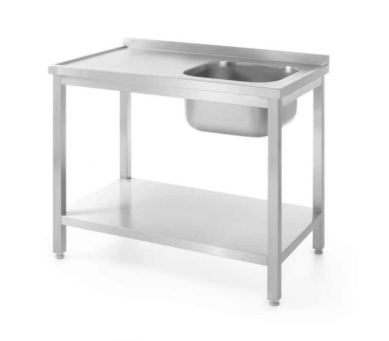 HENDI Waschtisch mit Ablage – verschraubt, Tiefe 600 mm