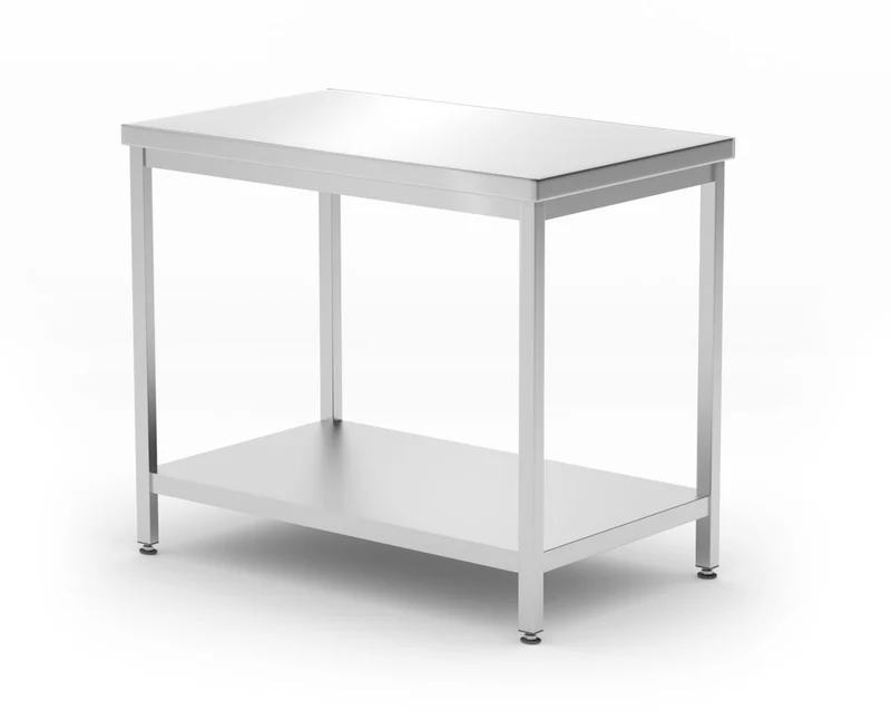 HENDI Mitteltisch mit Ablage – verschraubt, Tiefe 600 mm