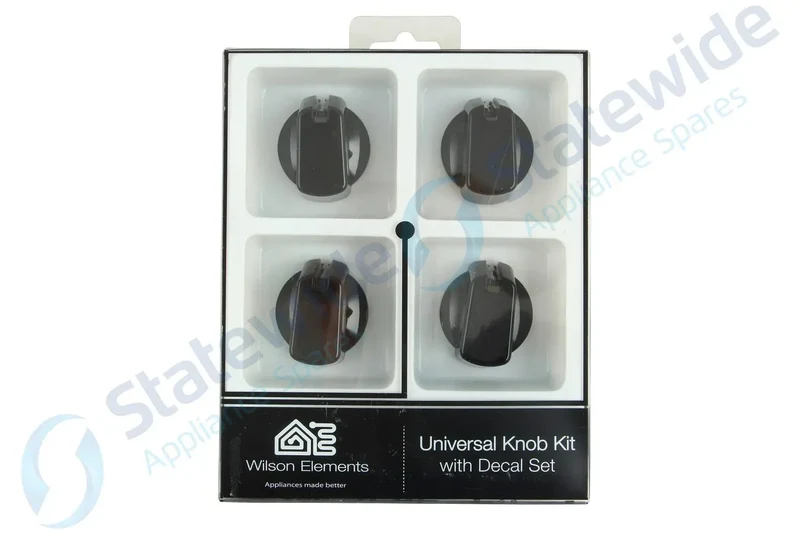 Universal Cooktop/Oven Knob Black 40mm SKIRT (Pack 4)