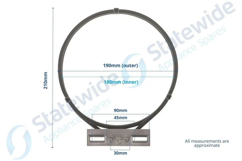 Universal EUROPEAN Oven F/F Element 180mm 3 Ring, 2500W