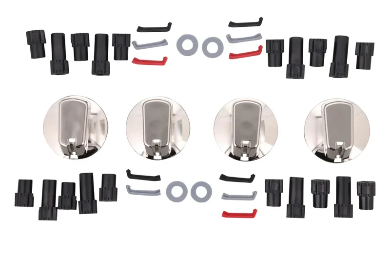 Universal Cooktop/Oven Knob CHROME 48mm SKIRT (Pack 4)