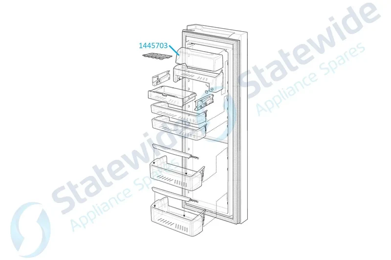 Westinghouse/ELEC Fridge DAIRY Door Cover