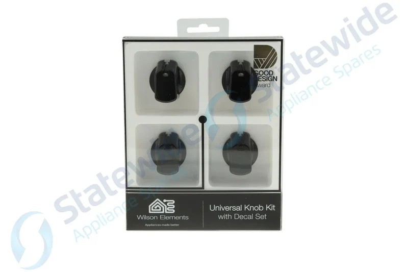 Universal Cooktop Knob Black 35mm SKIRT (Pack 4)