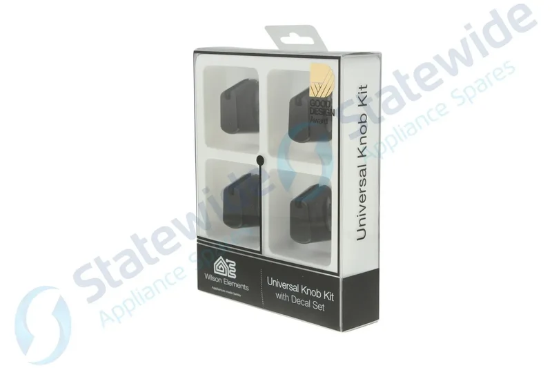 Universal Cooktop Knob Black 35mm SKIRT (Pack 4)