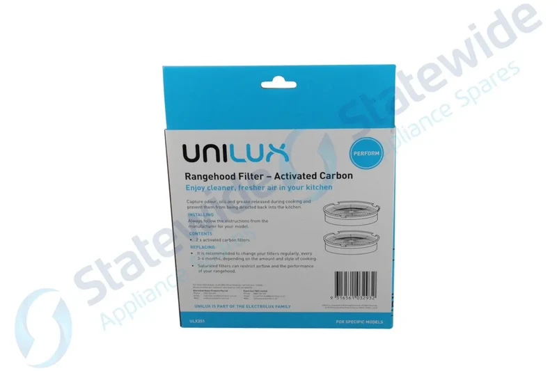 UNILUX-CHEF/SIMPSON/WEST Rangehood Carbon Filter (2 Pack)-Genuine