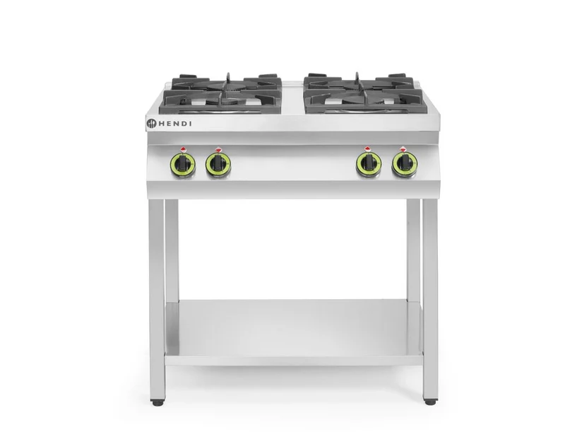 HENDI Gasherd Kitchen Line 4-flammig, offener Unterbau
