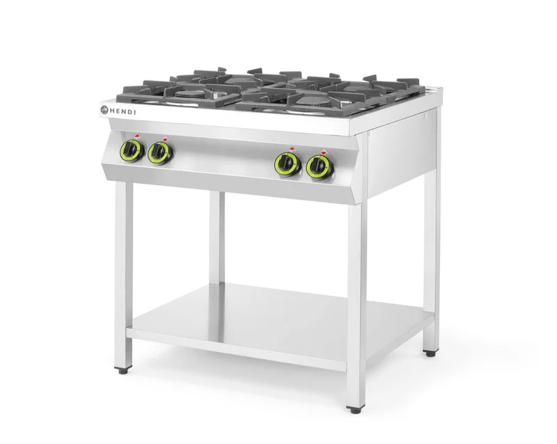 HENDI Gasherd Kitchen Line 4-flammig, offener Unterbau