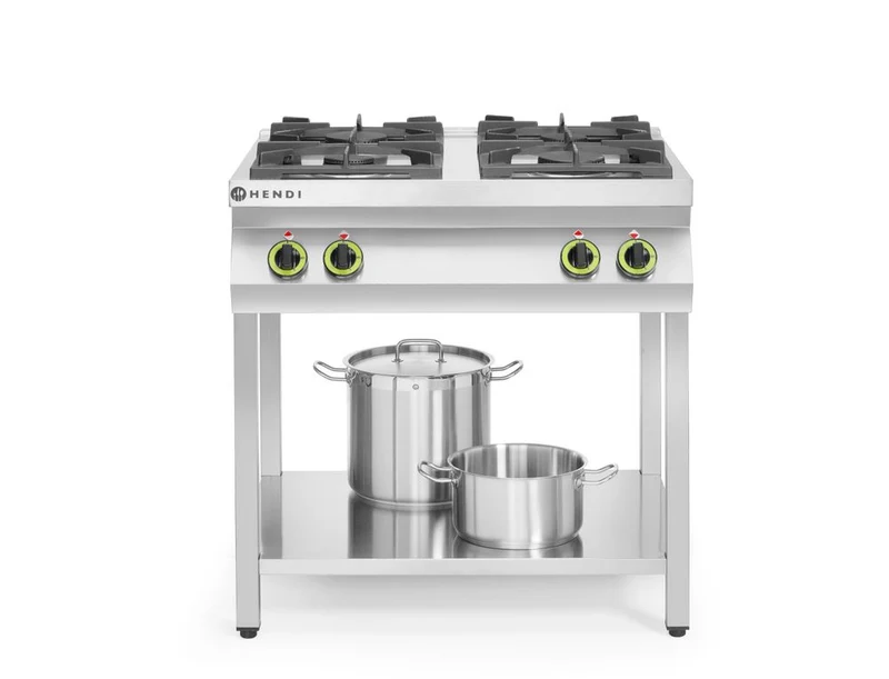 HENDI Gasherd Kitchen Line 4-flammig, offener Unterbau