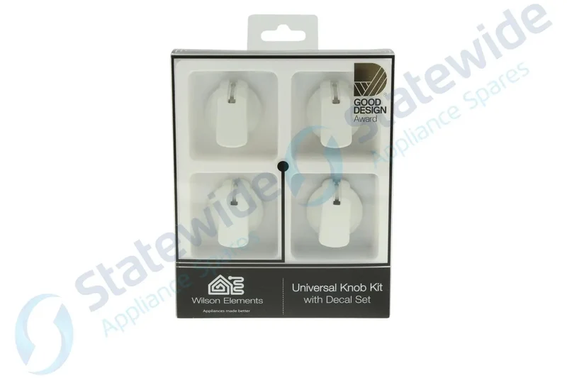 Universal Cooktop/Oven Knob White 40mm SKIRT (Pack 4)