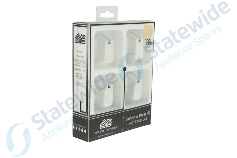 Universal Cooktop/Oven Knob White 40mm SKIRT (Pack 4)