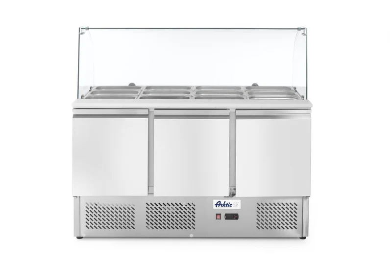 Arktic Kühltisch, dreitürig mit Glasdisplay 380L