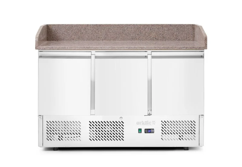 Arktic Pizzatisch, dreitürig mit Aufsatzkühlvitrine 380+40L