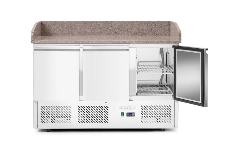 Arktic Pizzatisch, dreitürig mit Aufsatzkühlvitrine 380+40L