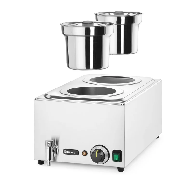 HENDI Set: Bain-Marie Ranger + 2x 4L Container mit Deckel