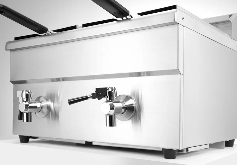 HENDI Induktionsfritteuse - mit Ablasshahn 2x8 l