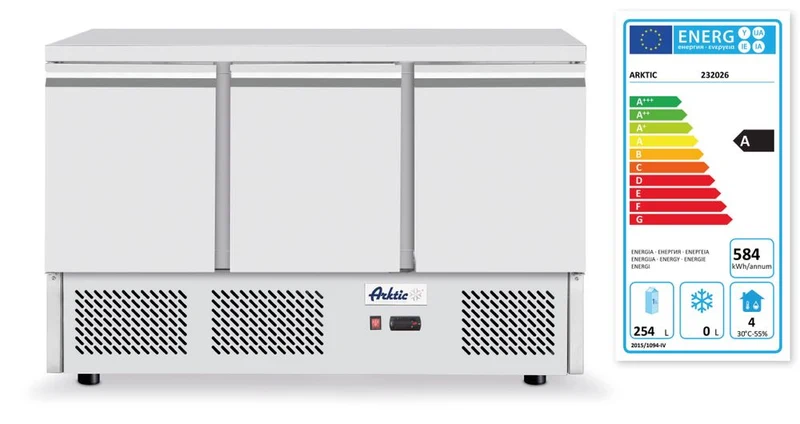 Arktic Kühltisch, dreitürig Kitchen Line 380L